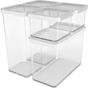 ROTHO Vorratsdose »Set Premium 5 tlg. LOFT«, (5 tlg.) Transparent, weiss Größe