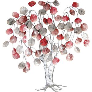 GILDE Wanddekoobjekt »Wandrelief Love Tree, rottöne/silber«, klassisch, Metall rot/silberfarben Größe