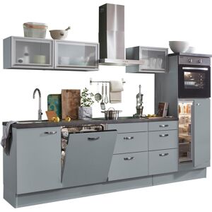 OPTIFIT Küchenzeile »Cara«, mit Vollauszügen und Soft-Close-Funktion, Breite... Küche: grau/grau + Korpus: grau + Arbeitsplatte: Granit schwarz Größe