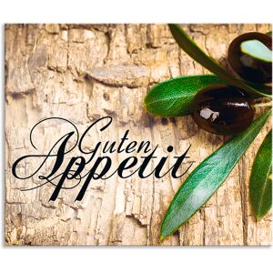 Artland Küchenrückwand »Oliven Guten Appetit«, (1 tlg.), Alu Spritzschutz mit... braun Größe