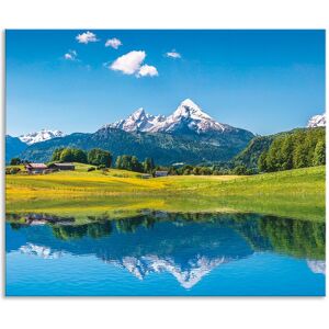 Artland Küchenrückwand »Landschaft in den Alpen«, (1 tlg.), Alu Spritzschutz... blau Größe