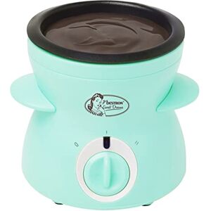 Bestron Schokoladen Fondue für 2 Personen, Mini-Schokofondue-Set, inkl. 10xSpieße, 10xGabeln und 1xSpachtel, 25Watt, Farbe: Mint