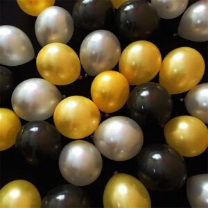 Geschenkidee Ballone in Schwarz Gold Silber, Set aus 30 Stück
