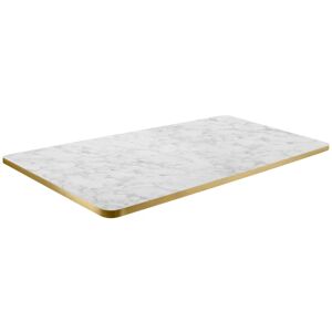 VEGA Tischplatte Marvani rechteckig; 120x80x2.5 cm (LxBxH); gold/weiss/marmoriert; rechteckig