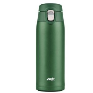 Emsa TRAVEL MUG light Thermobecher (dunkelgrün, 0,4 Liter, Flip-Deckel) /