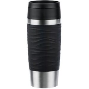 Emsa TRAVEL MUG Waves Thermobecher (schwarz/edelstahl, 0,36 Liter)