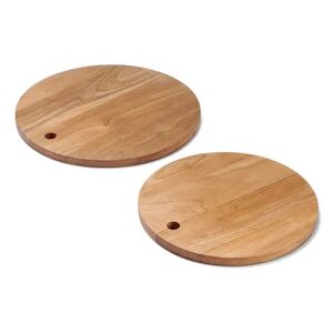 2 runde Schneidebretter - Tchibo - Braun Holz Holz  unisex