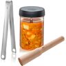 GEFU Fermentationsglas »NATIVO«, (Set, 5 tlg.), 1L Fermentationsglas mit... schwarz/transparent/silberfarben