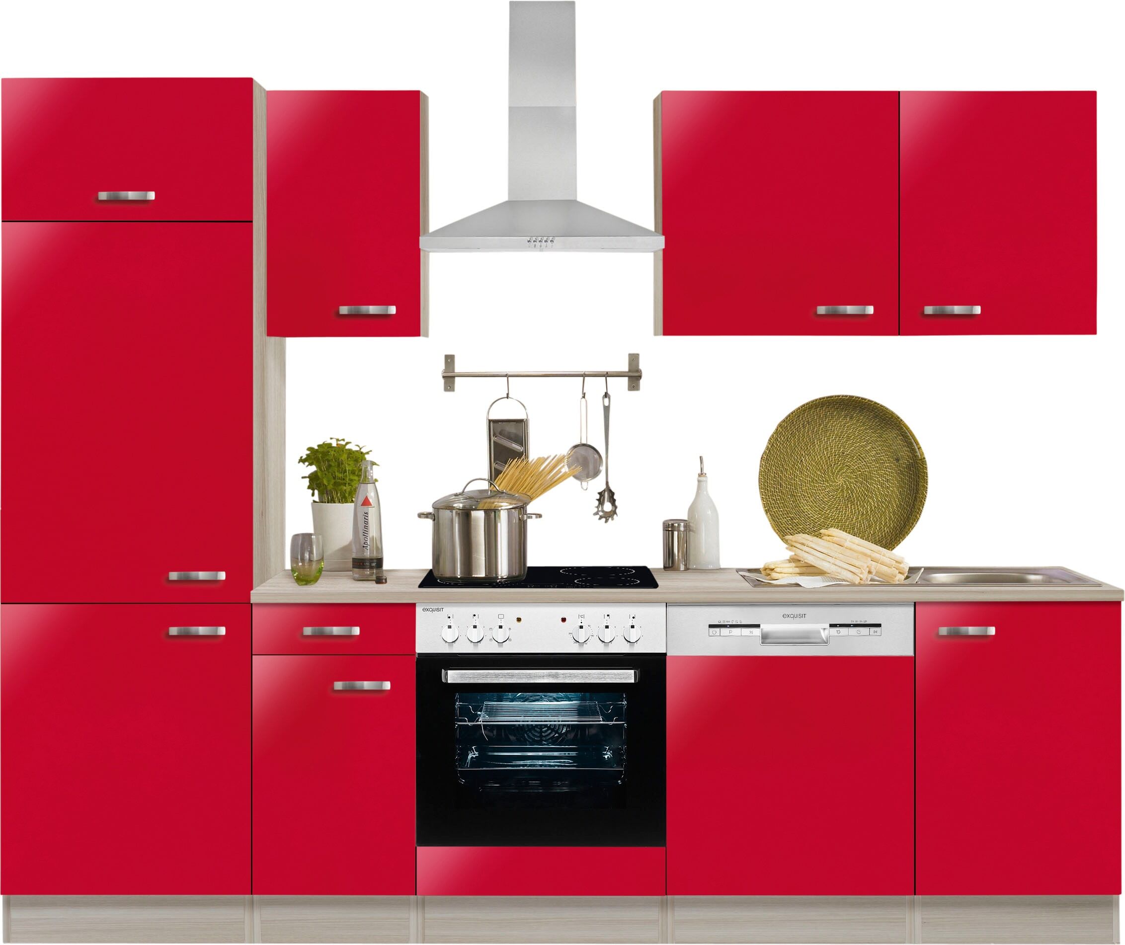 OPTIFIT Küchenzeile »Faro«, ohne E-Geräte, Breite 270 cm rot