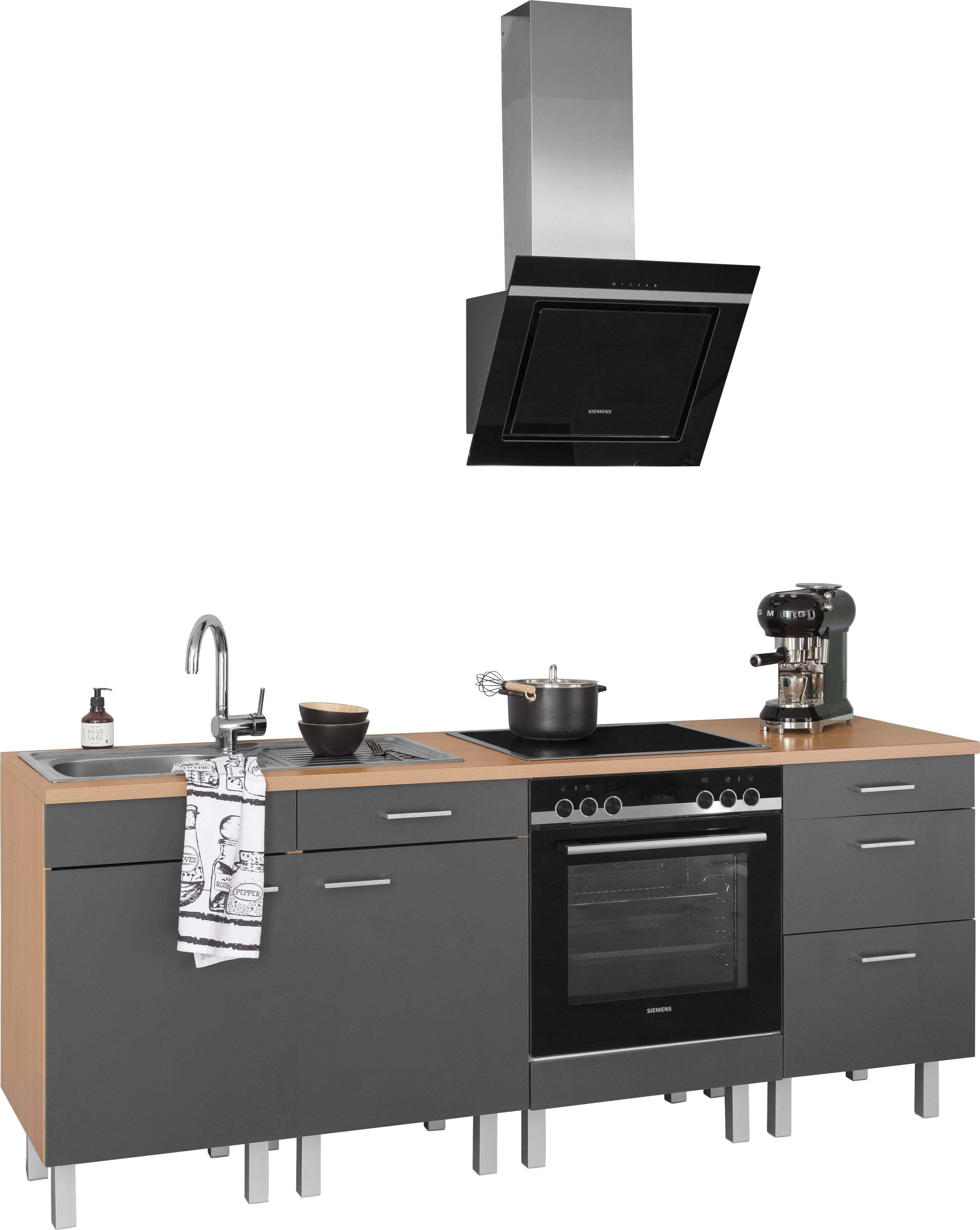 OPTIFIT Küchenzeile »Tapa«, ohne E-Geräte, Breite 210 cm grau