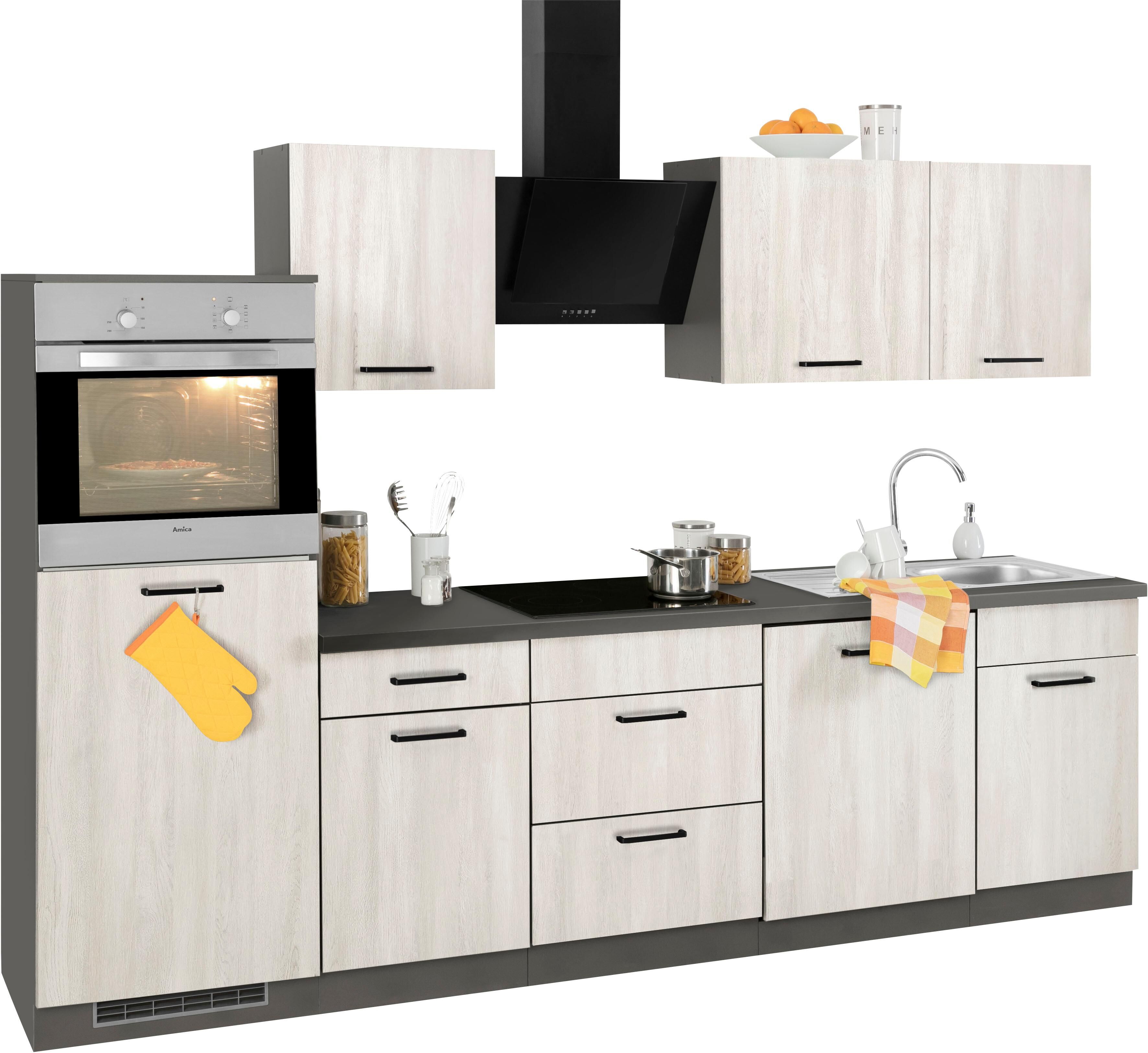 wiho Küchen Küchenzeile »Esbo«, ohne E-Geräte, Breite 280 cm beige