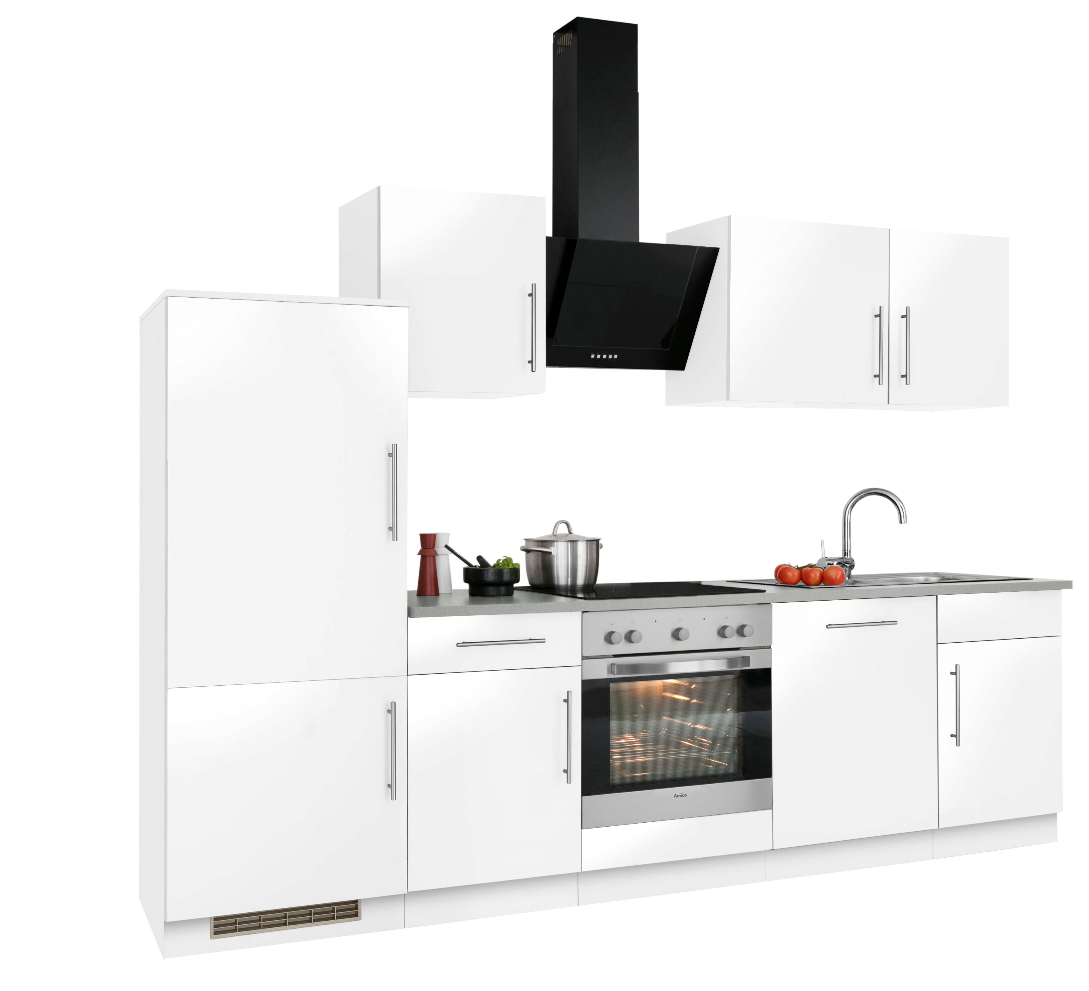 wiho Küchen Küchenzeile »Cali«, ohne E-Geräte, Breite 280 cm weiss