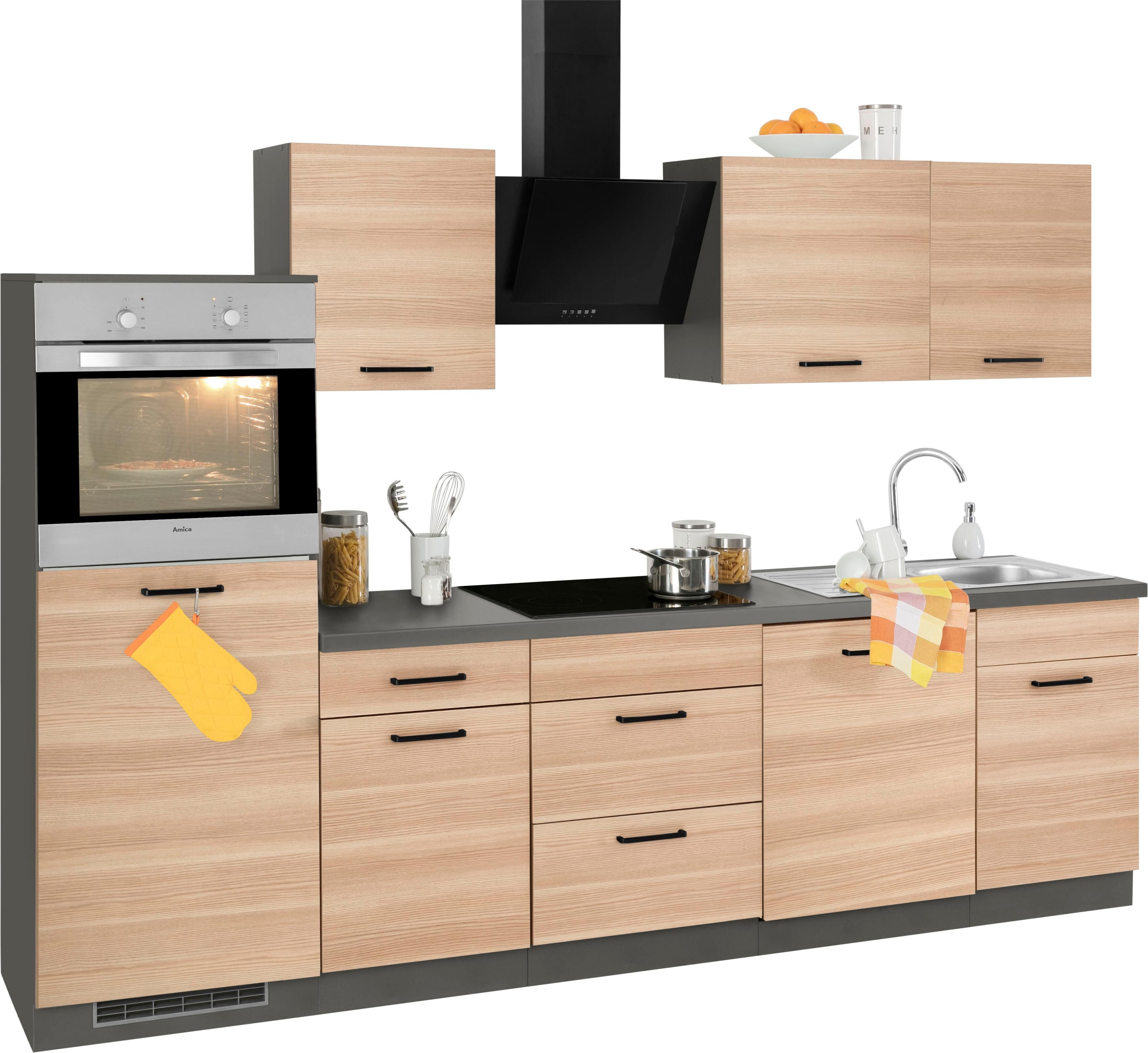 wiho Küchen Küchenzeile »Esbo«, ohne E-Geräte, Breite 280 cm beige