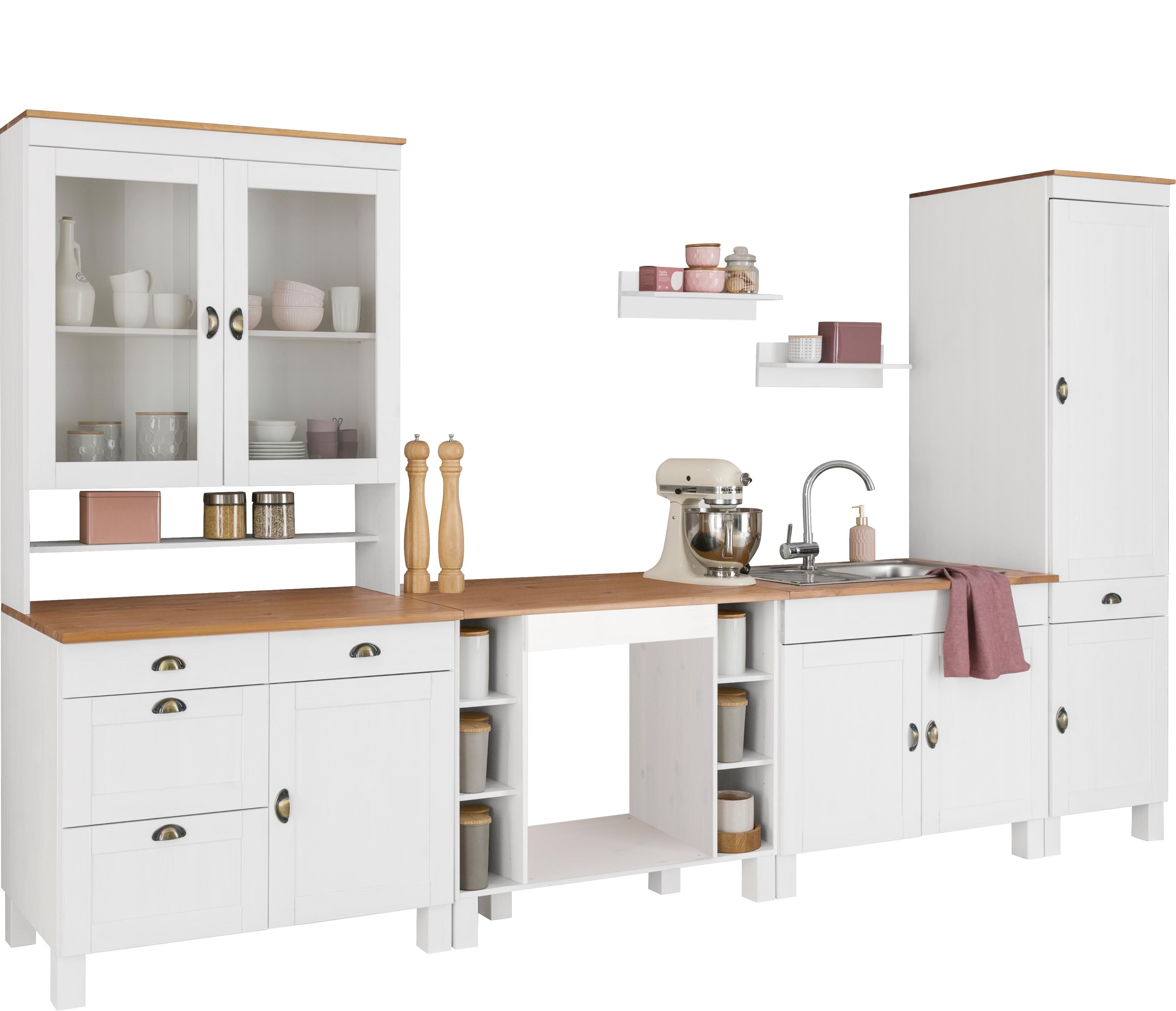 Home affaire Küchen-Set »Oslo«, (7 St.), ohne E-Geräte, Breite 350 cm, aus... weiss