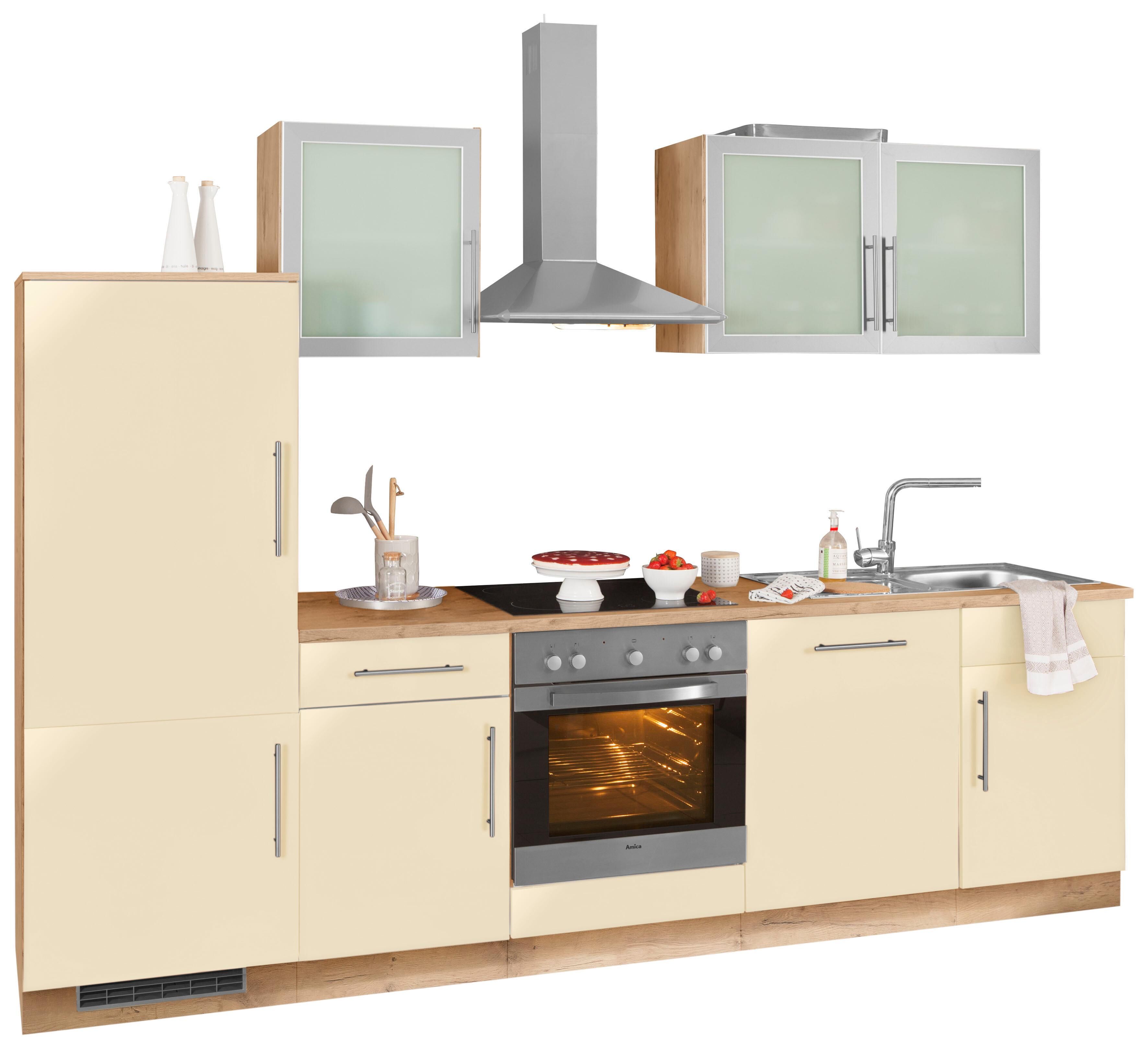 wiho Küchen Küchenzeile »Aachen«, ohne E-Geräte, Breite 280 cm weiss
