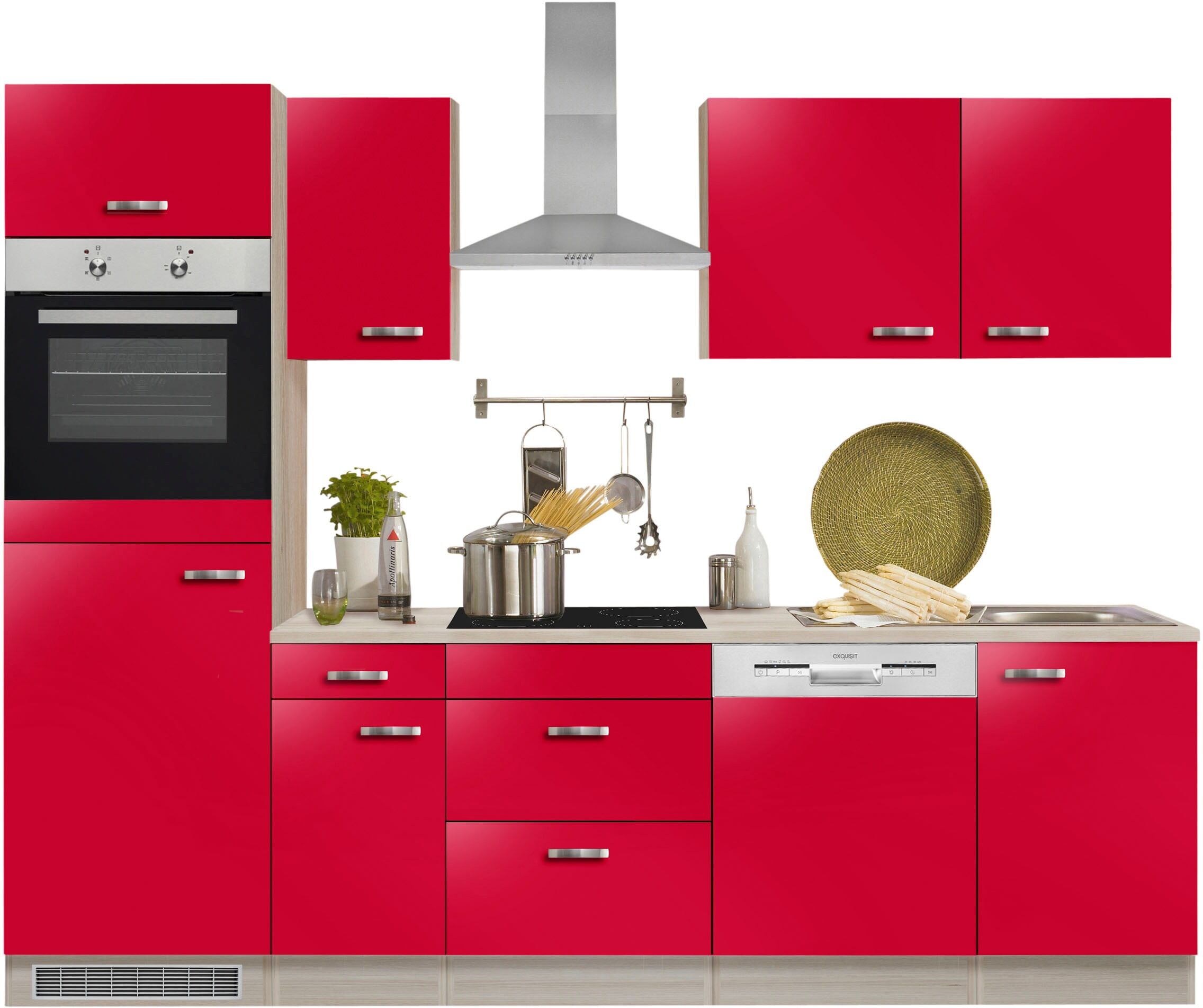 OPTIFIT Küchenzeile »Faro«, ohne E-Geräte, Breite 270 cm rot