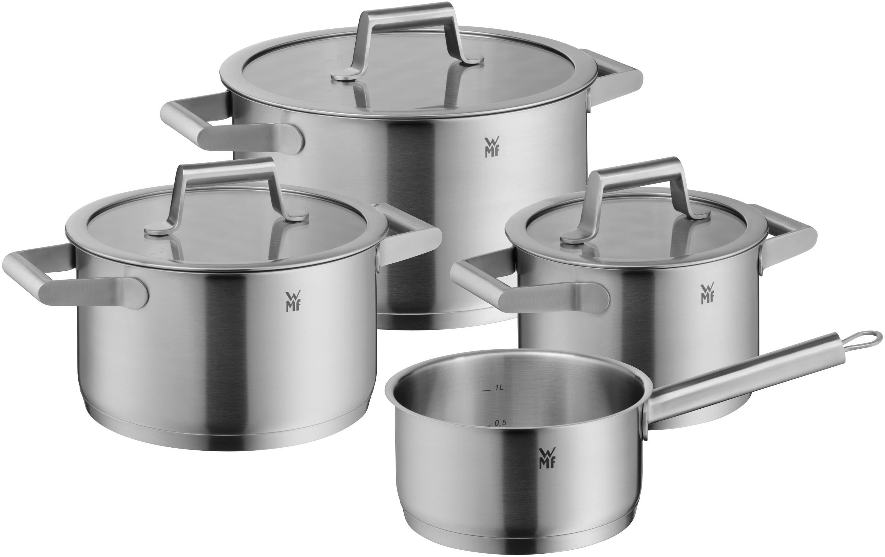 WMF Kochtopf »Comfort Line 4-teilig«, Cromargan® Edelstahl Rostfrei 18/10, (Set) silberfarben Größe