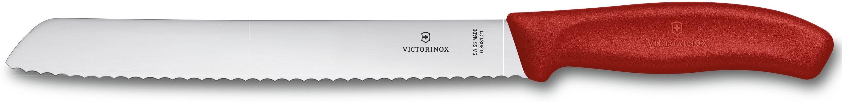 Victorinox Brotmesser »Swiss Classic Rot/Silberfarben«, (1 tlg.) silberfarben Größe