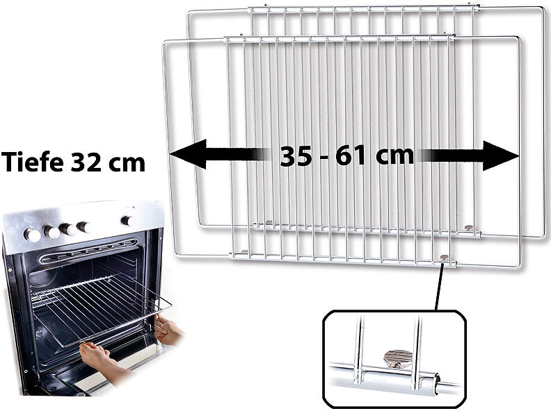 Rosenstein & Söhne 2er Pack Universal Gitter/-einlegeboden, für Kühlschrank/Gefrierfach