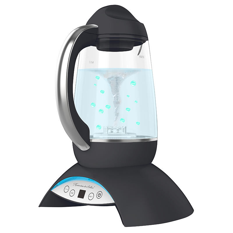 Rosenstein & Söhne Wasserstoff-Ionisator für Trinkwasser, LCD-Display, 2 Liter, 2 Stufen