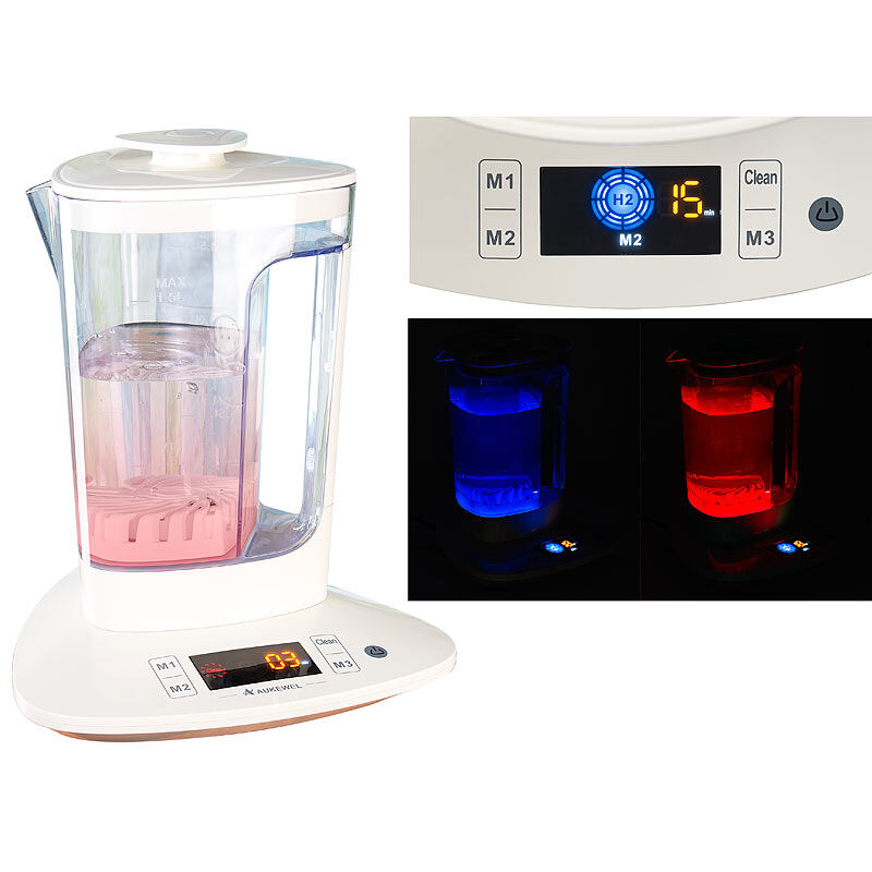 Rosenstein & Söhne Wasserstoff-Ionisator für Trinkwasser, LCD-Display, 1,5 l