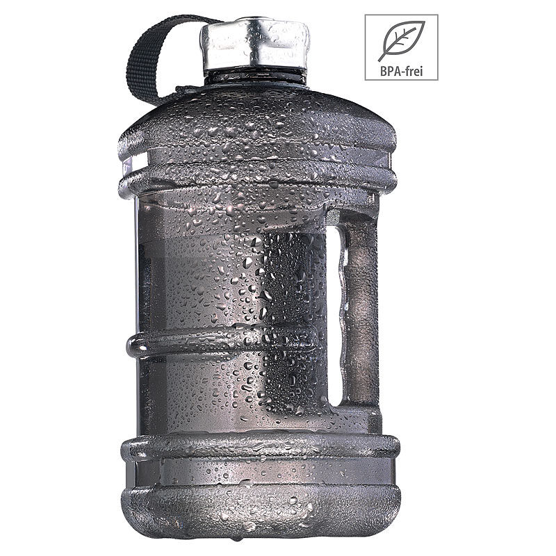 Speeron Auslaufsichere Trinkflasche mit Tragegriff, 2,3 l, BPA-frei, schwarz