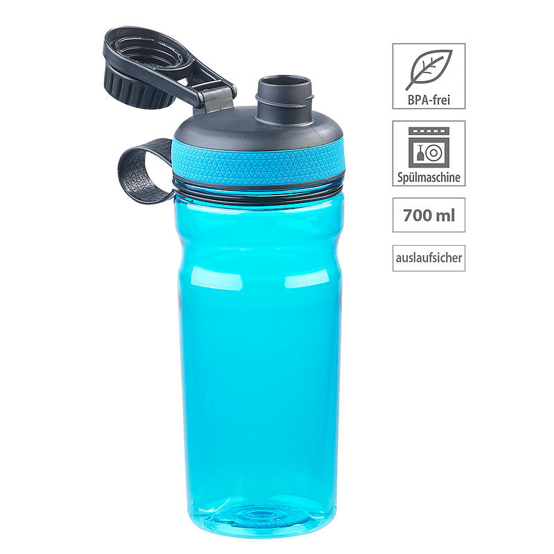 Speeron BPA-freie Sport-Trinkflasche, 700 ml, auslaufsicher, blau