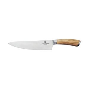 CHEF CUISINE Chefmesser mit Olivenholzgriff –  handgeschmiedet, 20,5 cm Klinge, ergonomisch, scharfe Klinge von Hand geschliffen und poliert