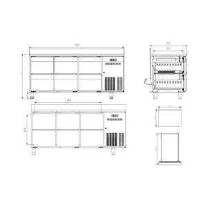 GastroHero Kühltisch ECO 0/6 mit Aufkantung - GN 1/1