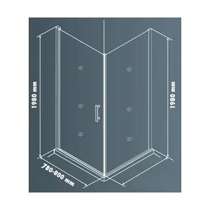 TrendLine Pivot-Duschtür mit Seitenwand Easy-6 80 x 80 cm Klarglas