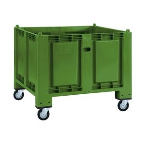 Palettenbox mit 4 Lenkrollen, LxBxH 1200x800x1000 mm, geschl, Farbe: grün