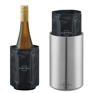 Silberthal Weinkühler Edelstahl Doppelwandig - Aktive Kühlung Mit - Akzeptabel Silber Weinkühler inkl. 2 Kühlmanschetten