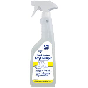 Dr. Becher GmbH Dr. Becher Desinfizierender Acryl Flächenreiniger, Alkalischer Desinfektionsreiniger reinigt und desinfiziert materialschonend, 750 ml - Sprühflasche