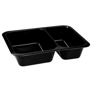 WIMEX Mehrweg-Menübehälter Reware Lunch 2-geteilt; 1170ml, 22.7x17.8x4.9 cm (LxBxH); schwarz; rechteckig; 20 Stück / Packung