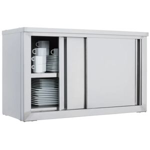 PULSIVA Wandhängeschrank Lana mit Türen; 100x60x40 cm (BxHxT); silber