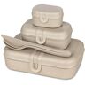 Koziol - Pascal Ready Lunchbox-Set mit Klikk Besteck, nature desert sand