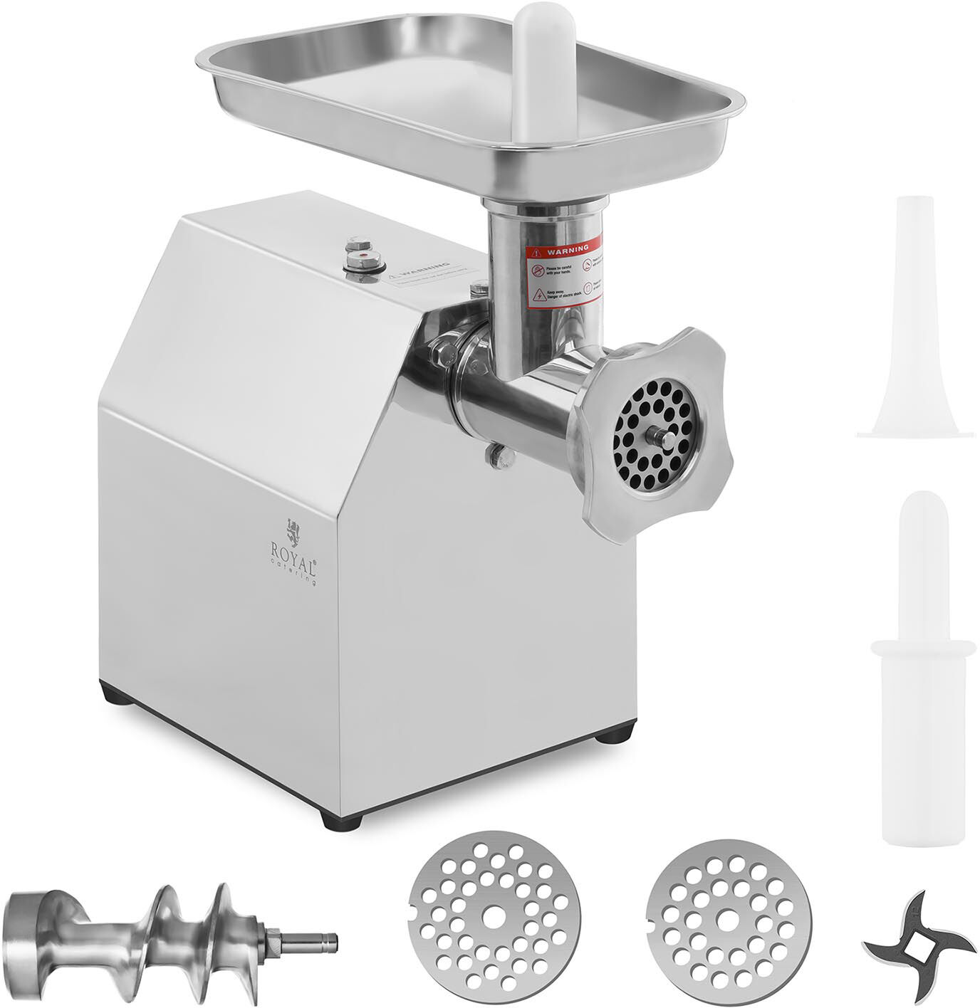 Royal Catering Edelstahl Fleischwolf - Reverse-Funktion - 140 kg/h 10010741