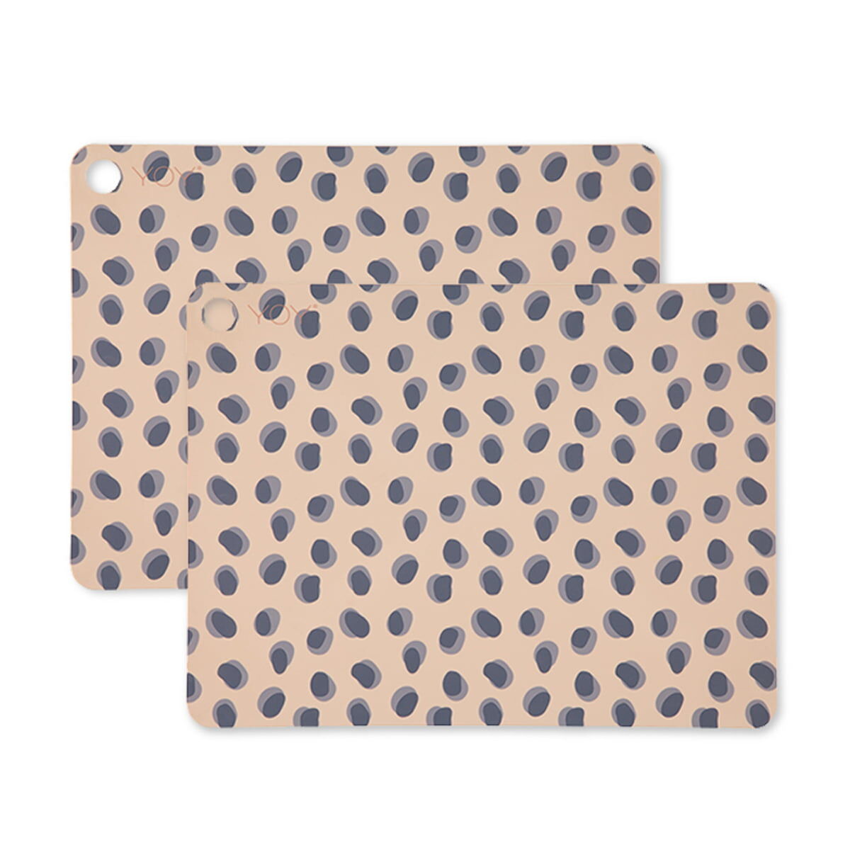 OYOY - Tischset Leopard Dots, 45 x 34 cm, camel (2er-Set)