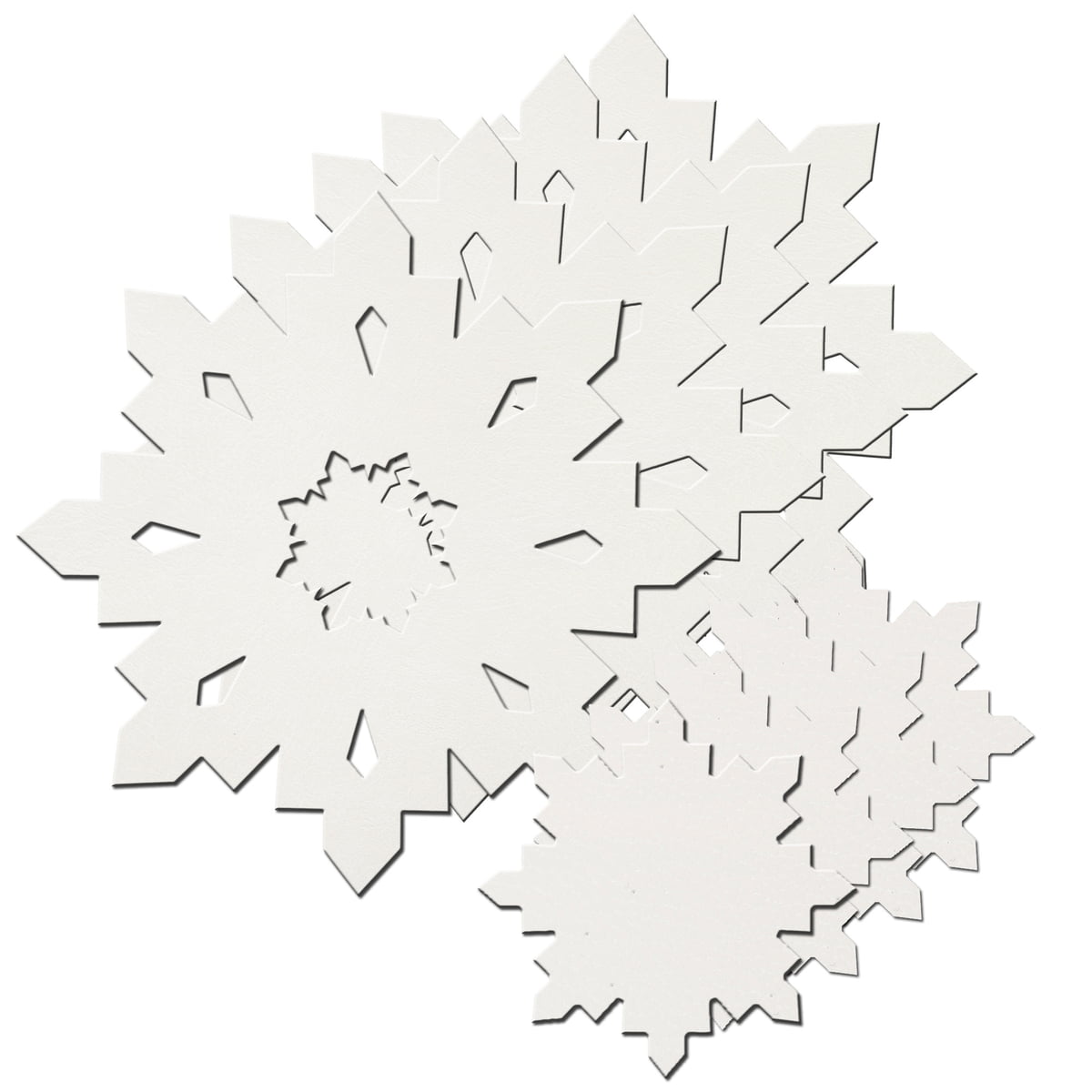 LindDNA - Snowflake Geschenkset, crystal white 1,6 mm (4 Tischsets + 4 Glasuntersetzer)