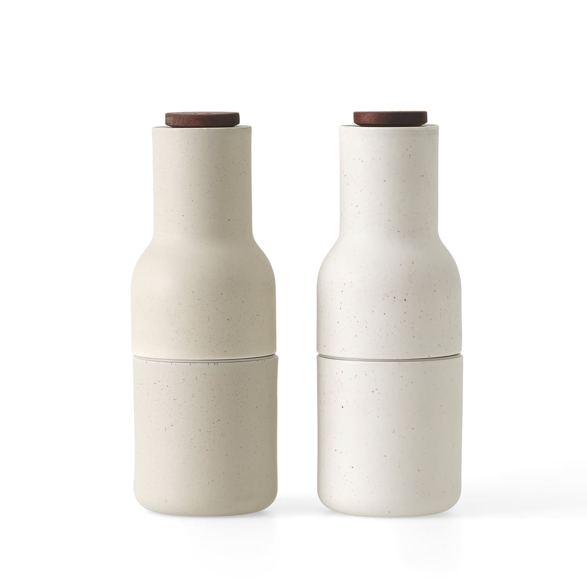 MENU - Bottle Salz- und Pfeffermühlen Set, Keramik glasiert / sand