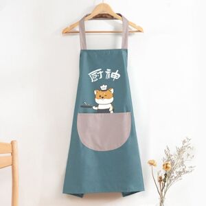 Shoppo Marte Home Kitchen Waterproof And Oil-Proof Apron Cute Cooking Work Apron, Colour: Chef Water Blue (Ordinary)