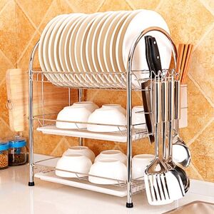 Shoppo Marte Multi-function Kitchen Stainless Steel Three Layers Arch Shape Rack Hanging Bowl Dish Holder