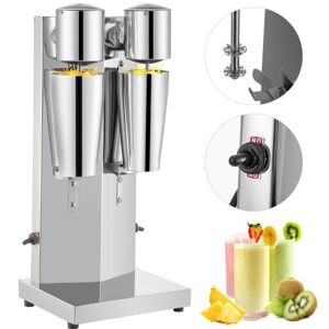 VEVOR Milkshake Maker Kit, Elektrisk Milkshake Maker i rustfrit stål, 180 W Milkshake Machine, Dobbelt Head Classic Milkshake Maker med 800 ml kop, Silver