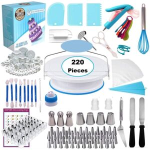 Shoppo Marte 220 in 1 Cake Turntable Decorating Nozzle Set Baking Tool Fondant Mold Set