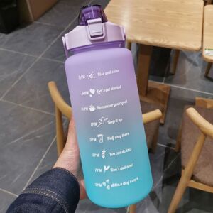 Tbutik vandflaske stort sports sugerør 2l med tidsmarkør motiverende