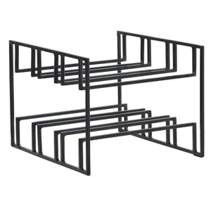 Rootz Living Rootz vinflaskeholder til 6 flasker 29x21x25 cm vinreol sort metal - Flaskeholder Iron Modern - Vinstander vinholder bordkøkken