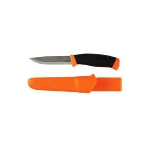 Morakniv Companion, Enkelt, Jagtkniv, Dråbepunkt, Rustfrit stål, Termoplastisk elastomer (TPE), Orange