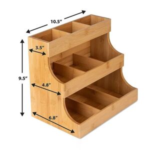 JIUSAIRUI Kaffe Tepose Organizer Opbevaring 3 Lags Holder Opbevaringsstativ Tepose Display Box Træ Te Box 1pc