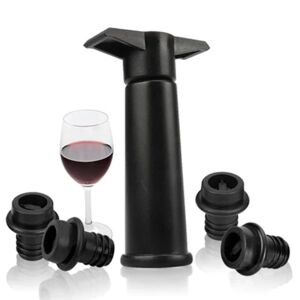 Black Pump+ Wine Saver Propper holder vinen frisk (sort Pump+