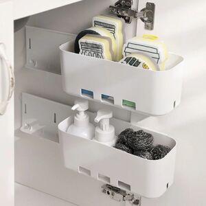 WINE Køkken Organizer Mount No Punching Opbevaringsholder Rack White